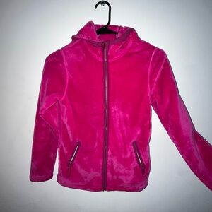 Vibrant Pink Fleece Zip-Up Hoodie